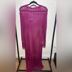Purple long cover up dress from Zara